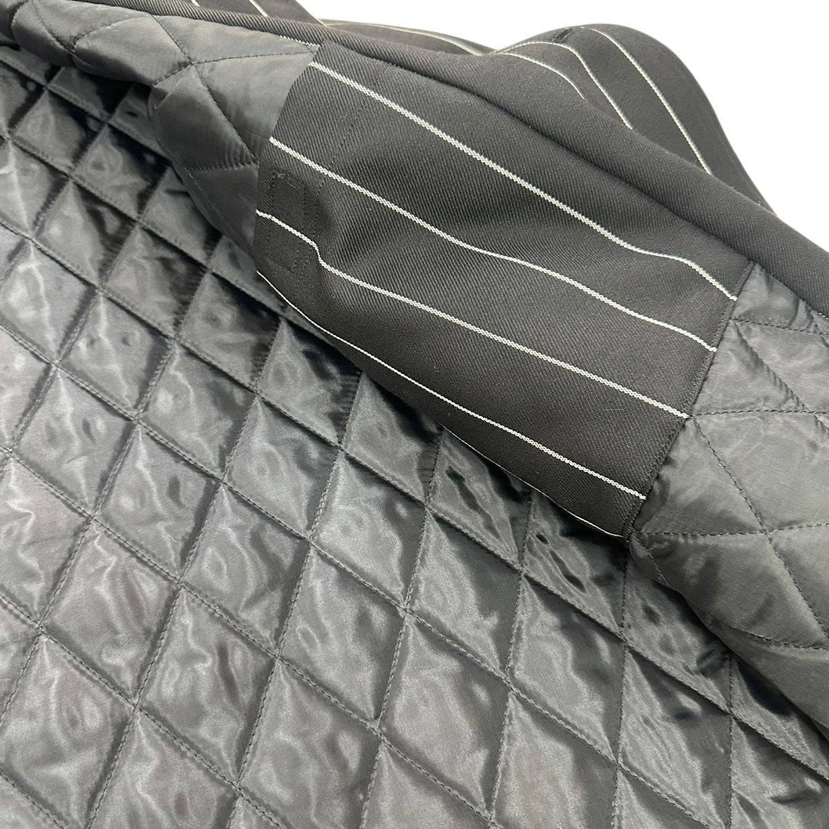 24AWDORMEUIL ROYAL11 STRIPE COVERALLドーメルロイヤル11ピンストライプ中綿キルティングカバーオールCCEA15UNI