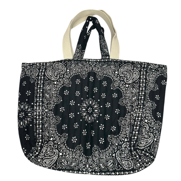 ⭐︎MALUS Bandana キルティング バンダナ柄 トートバッグ ブラック MALUS(マリュス) BANDANA QUILTING BIG BAGバンダナキルティングビッグ