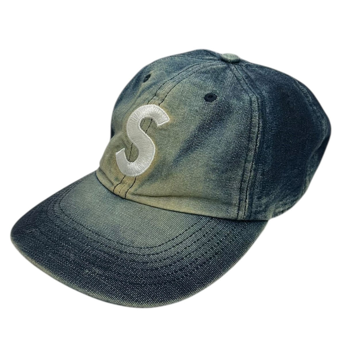 25SSCordura Denim S Logo 6-Panel Bleached IndigoSロゴ6パネルキャップ