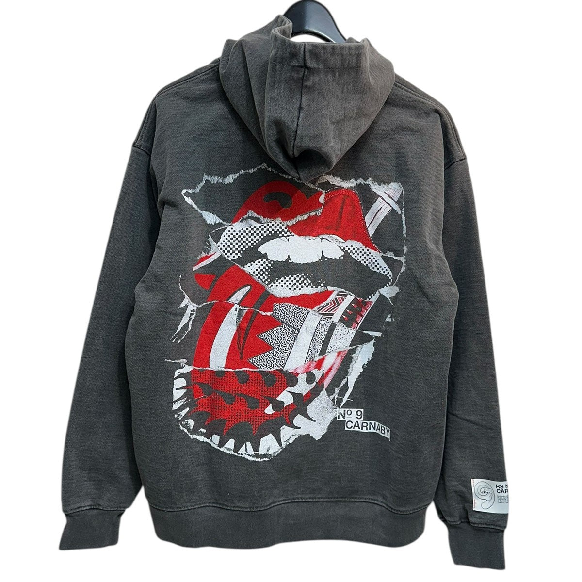 The Rolling Stones Eras Collage Tongue Hoodieヴィンテージウォッシュ加工プルオーバーフーディー