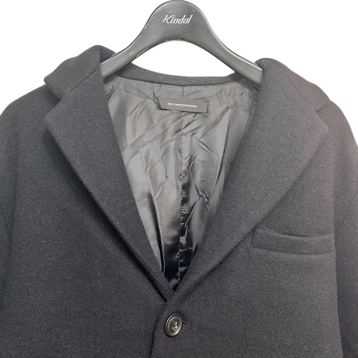 25AWWool×Sheer Over Jacketウール×シアー異素材ミックスオーバージャケットN25-101-BLK