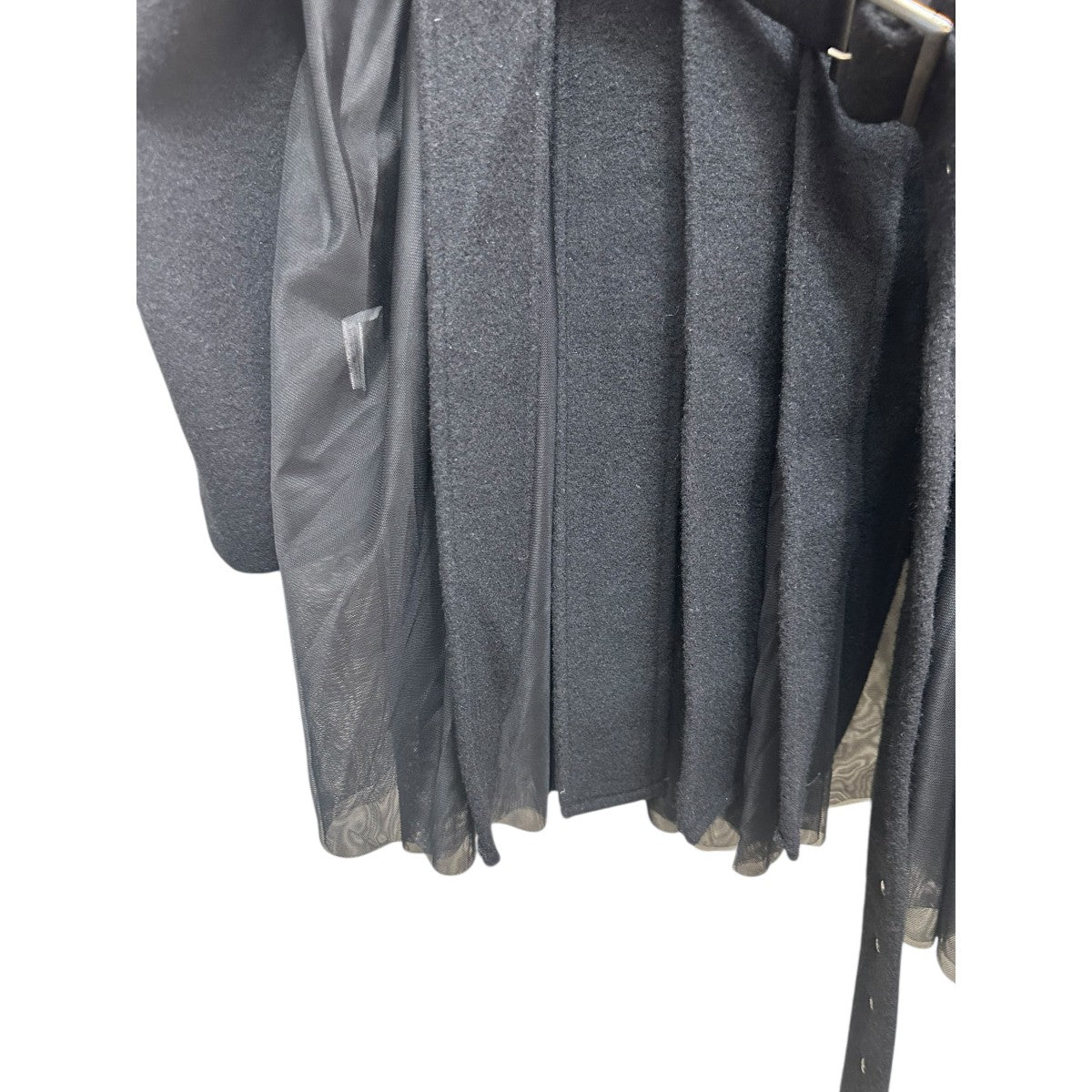 25AWWool×Sheer Over Jacketウール×シアー異素材ミックスオーバージャケットN25-101-BLK