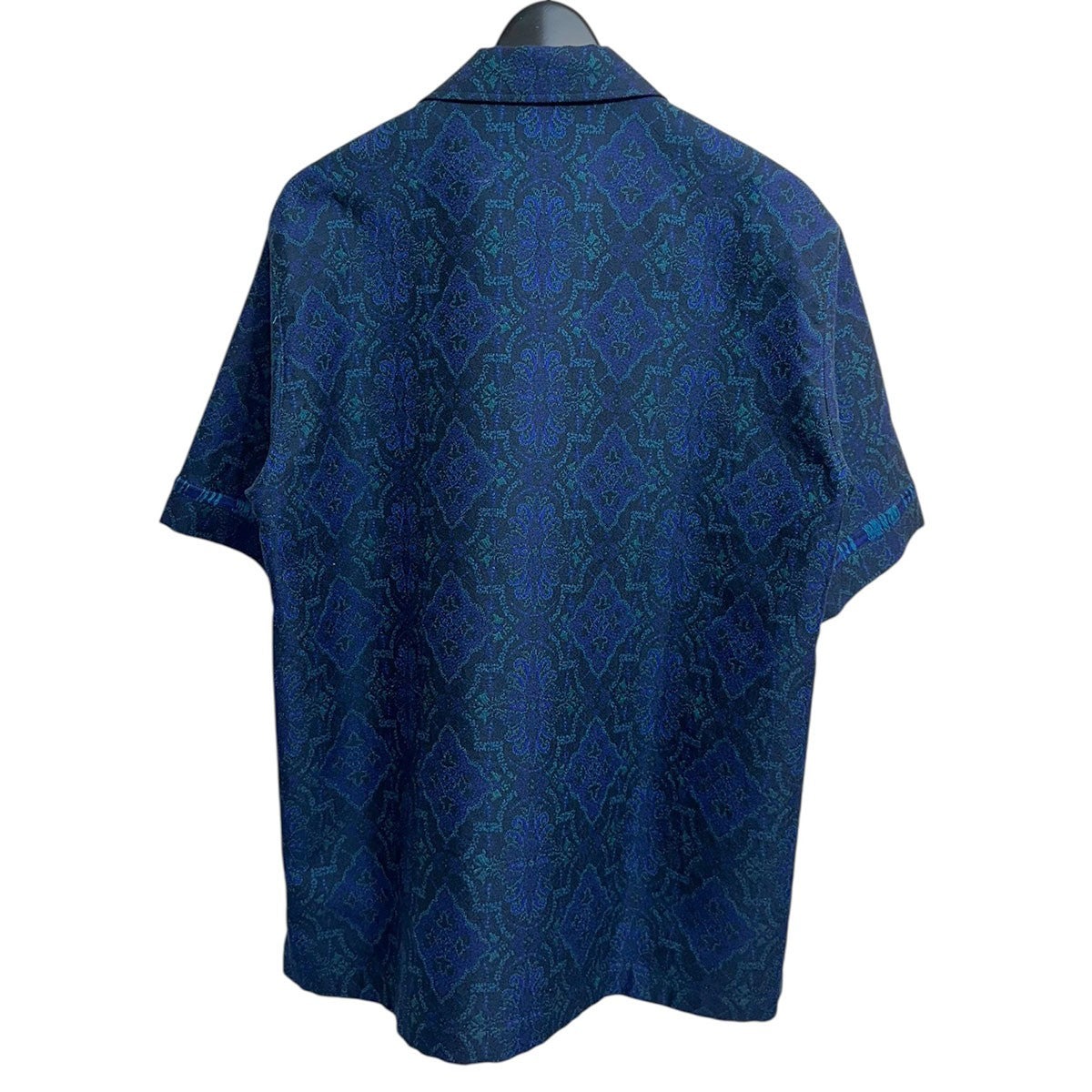 IRENISA OPEN COLLAR SHORT SLEEVED SHIRT - Navy Jacquardジャガードオープンカラー半袖シャツIH-23SS-B013-MN 古着・中古-2枚目のアイテム画像