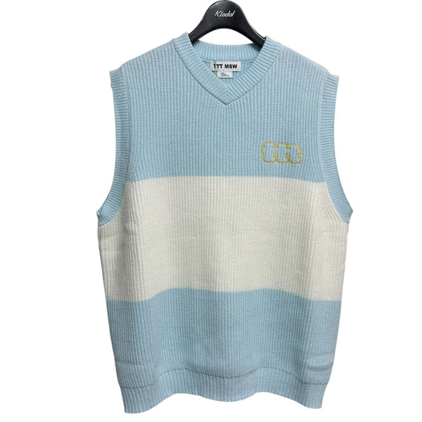 TTT MSW(ティーモダンストリートウエア) 25AWKnit vestロゴ刺繍ニット