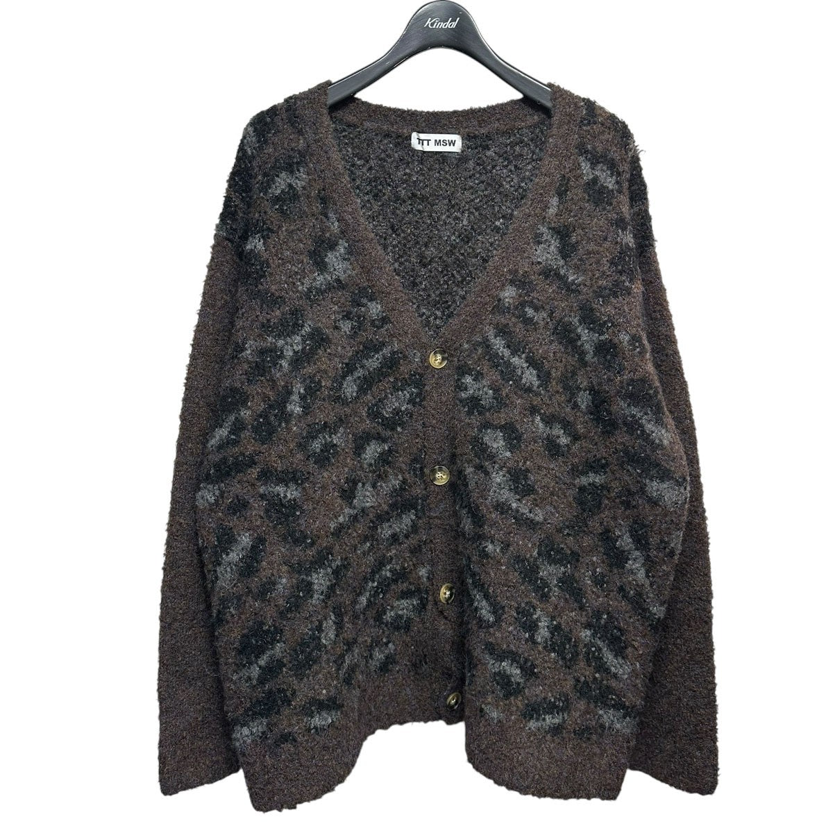 leopard knit cardiganレオパードニットカーディガンTTT-2022AW-KT04