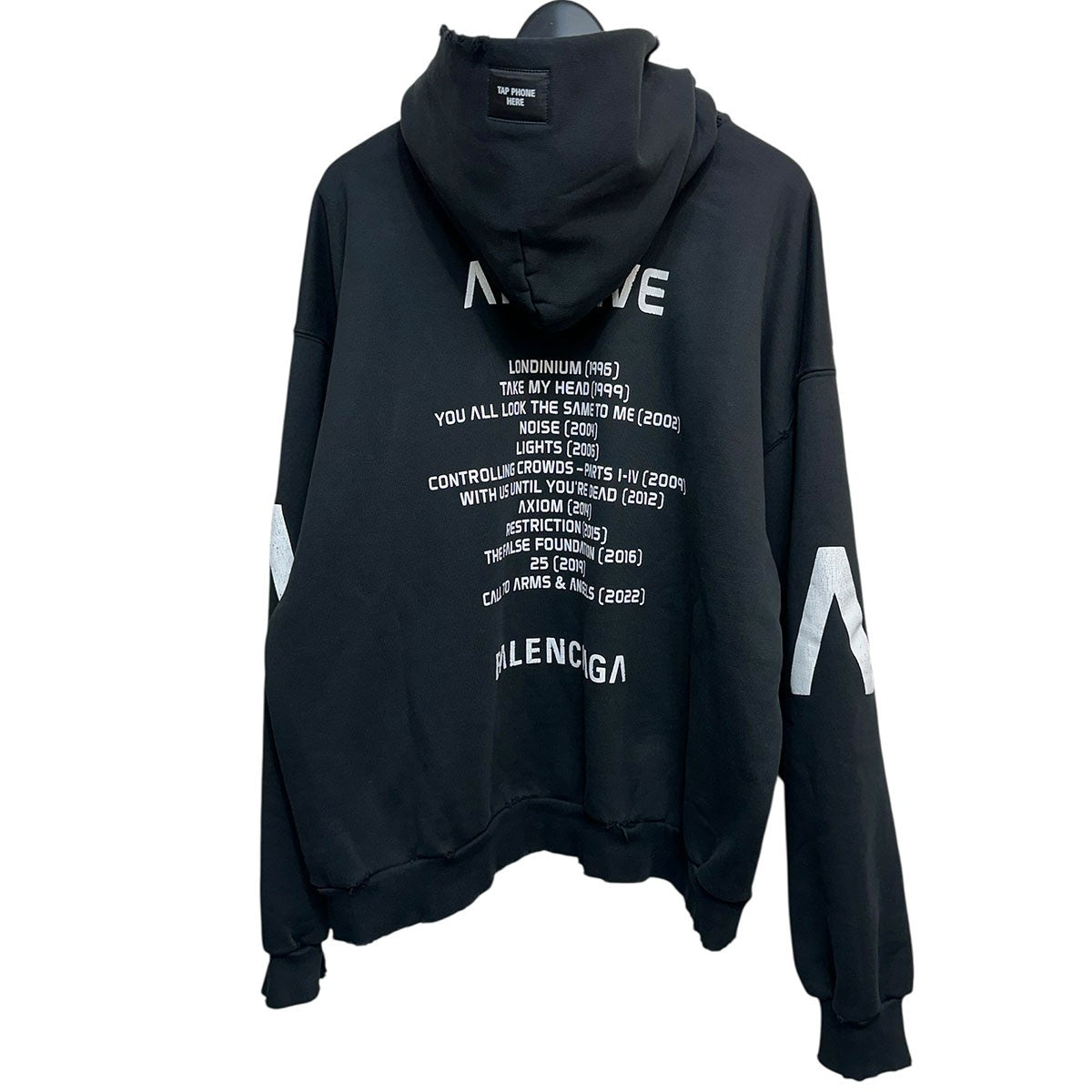 BALENCIAGA 24SSミュージックアーカイブシリーズダメージ加工ジップアップスウェットパーカー744457 TQVA6 古着・中古-2枚目のアイテム画像