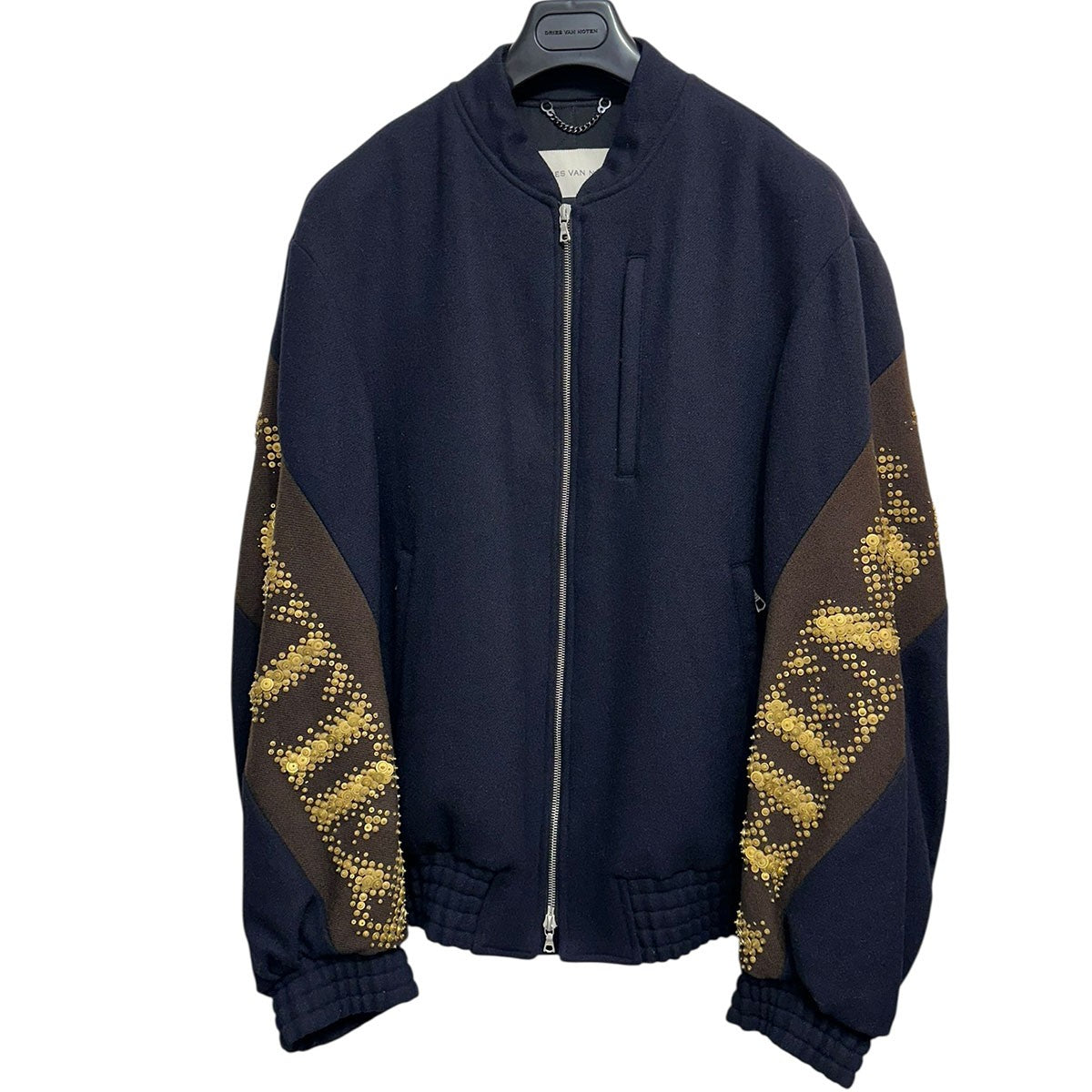 DRIES VAN NOTEN 24AWVENNA EMB 9236 M．W．JACKET装飾スタッズジップアップブルゾン 古着・中古-1枚目のアイテム画像