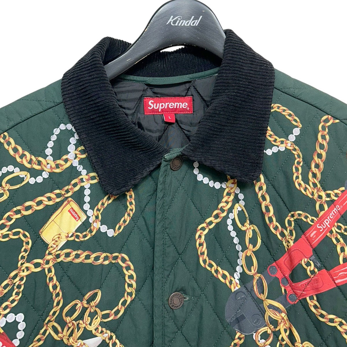 20AWChains Quilted Jacketチェーンプリントキルティングジャケット