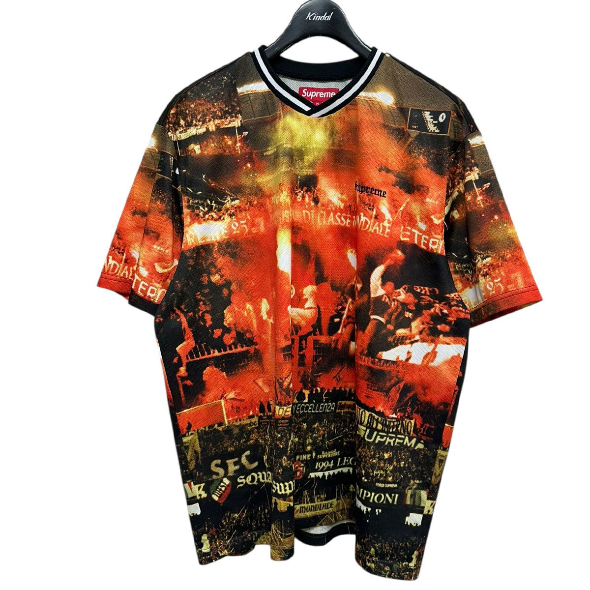 Supreme 25SSVinci Per Noi Soccer Jerseyプリントメッシュサッカーシャツ 古着・中古-1枚目のアイテム画像