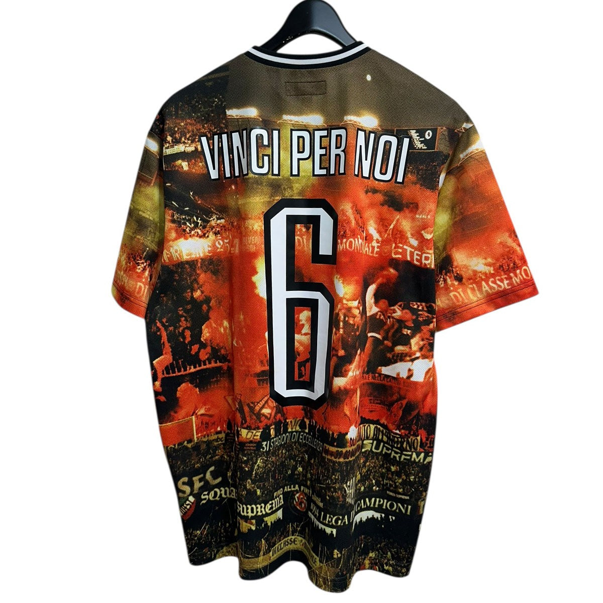 Supreme 25SSVinci Per Noi Soccer Jerseyプリントメッシュサッカーシャツ 古着・中古-2枚目のアイテム画像