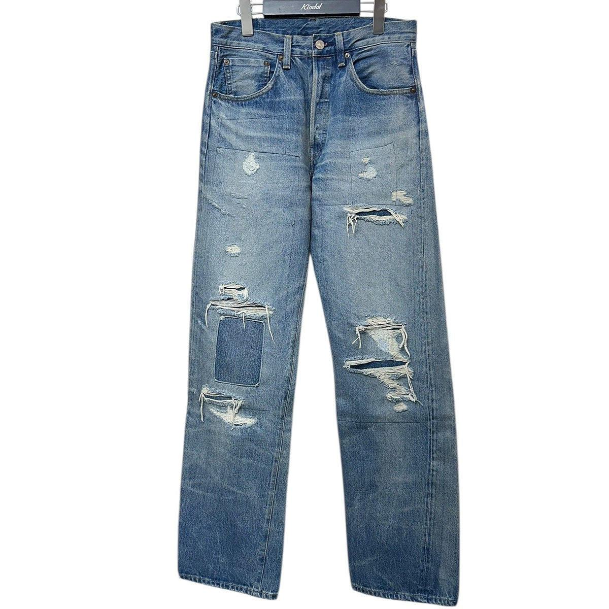 LEVI’S VINTAGE CLOTHING 1955年モデル復刻 501XX デニムパンツ クラッシュリペアード仕様50155-0077 古着・中古-1枚目のアイテム画像