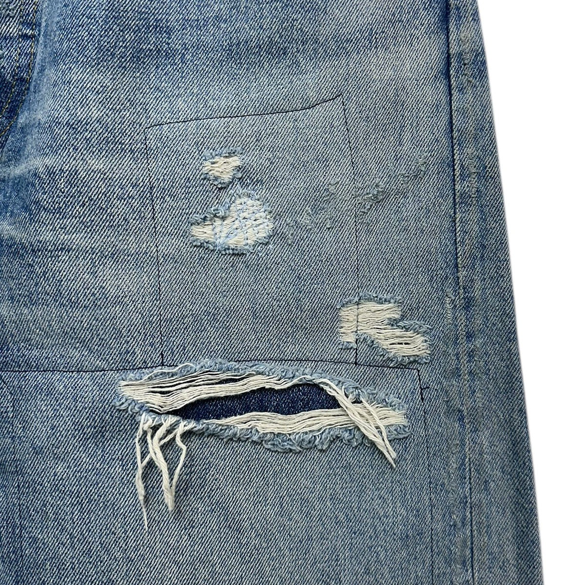 LEVI’S VINTAGE CLOTHING 1955年モデル復刻 501XX デニムパンツ クラッシュリペアード仕様50155-0077 古着・中古-5枚目のアイテム画像