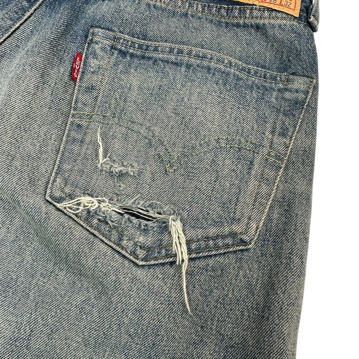 LEVI’S VINTAGE CLOTHING 1955年モデル復刻 501XX デニムパンツ クラッシュリペアード仕様50155-0077 古着・中古-6枚目のアイテム画像
