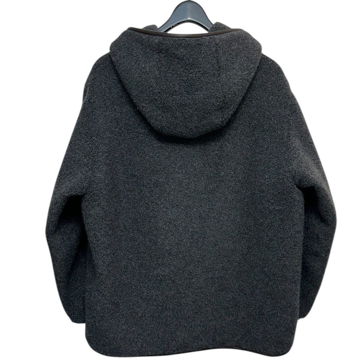 25AWCASHMERE ZIP UP HOOD JACKET W ／ LEATHER PIPING (ENTREFINO)レザーパイピングカシミヤジップアップフードジャケット