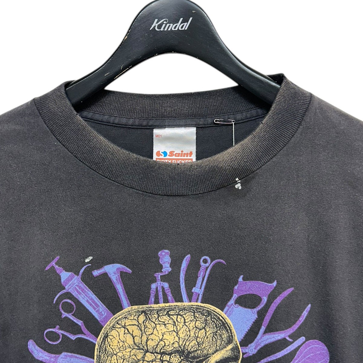 SAINT MICHAEL 26SSLS T-SHIRT／HEADヴィンテージ加工長袖プリントTシャツSM-MK8-0000-026 古着・中古-3枚目のアイテム画像