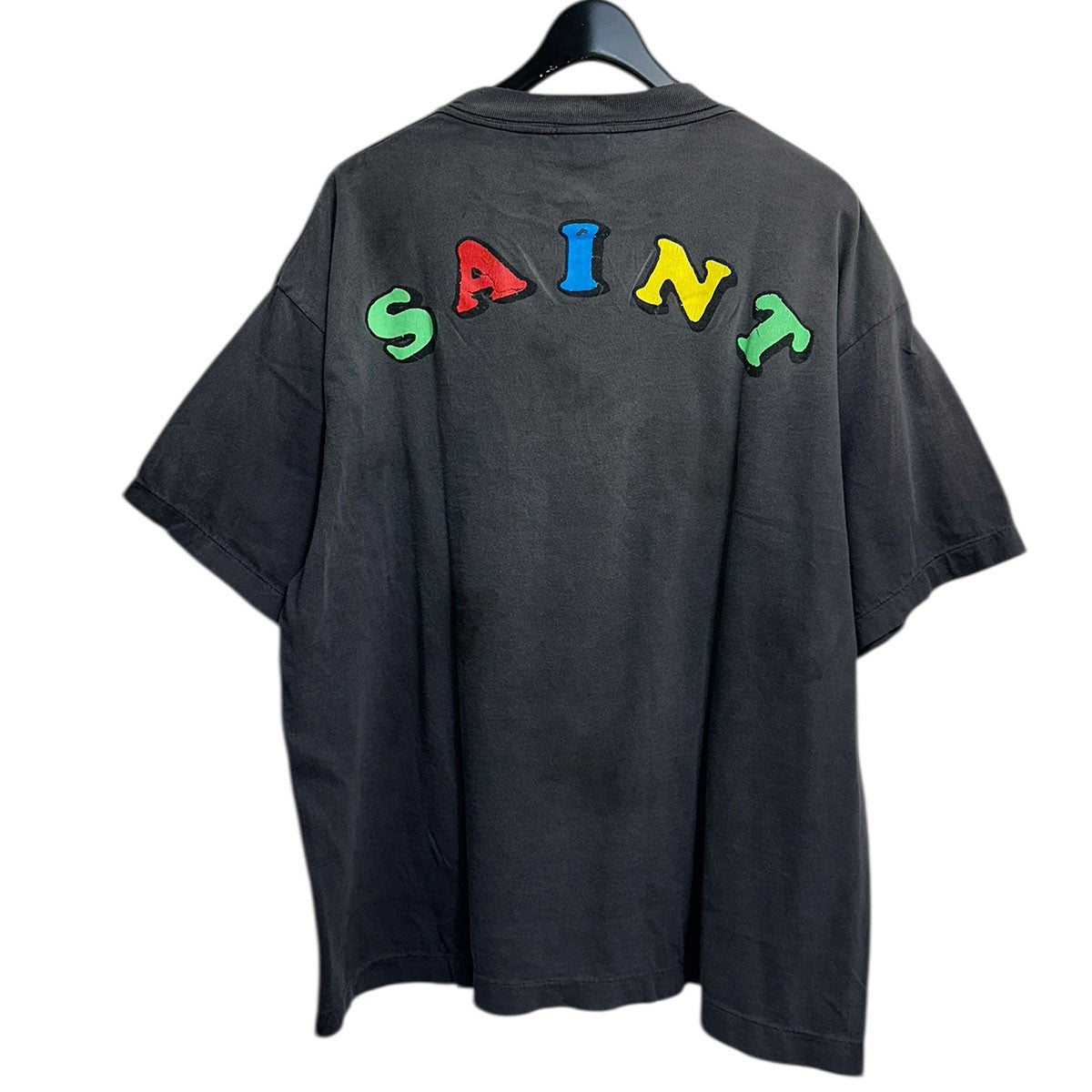 SAINT MICHAEL 26SSJR_SS T-SHIRT／VOTE F LIGHTビンテージ加工プリントTシャツSM-MK8-0000-C01 古着・中古-2枚目のアイテム画像