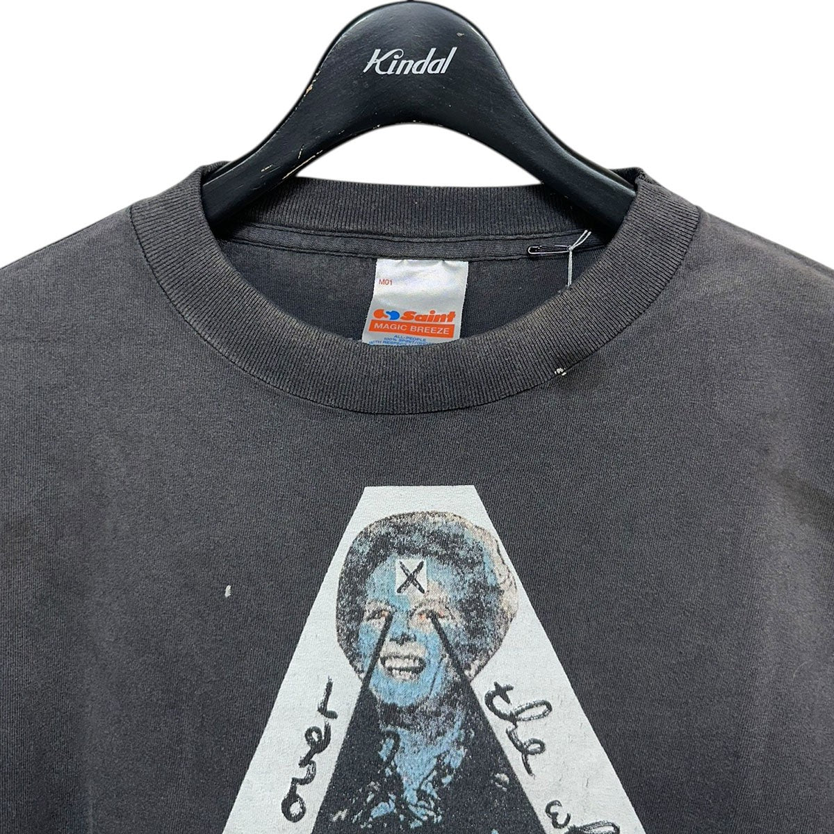 SAINT MICHAEL 26SSJR_SS T-SHIRT／VOTE F LIGHTビンテージ加工プリントTシャツSM-MK8-0000-C01 古着・中古-3枚目のアイテム画像