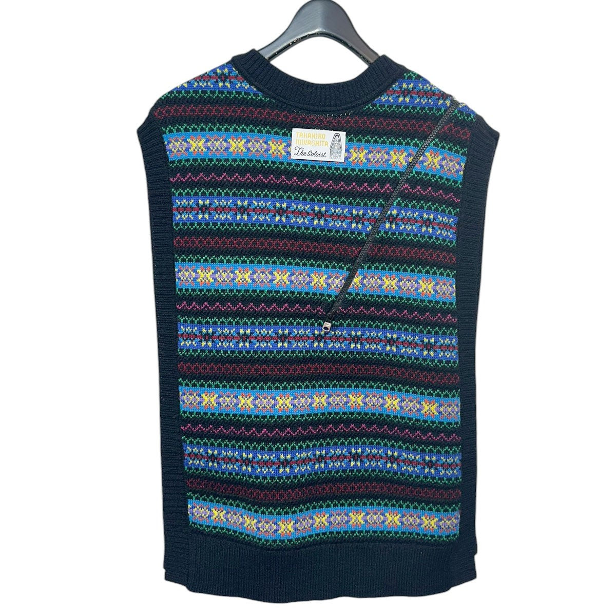 22AWNordic Zip Knit Vestノルディック柄ジップデザインサイドオープンニットベストsk.0005AW22