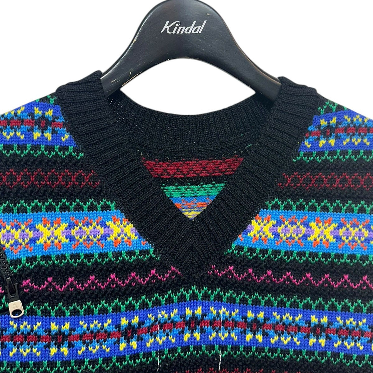 22AWNordic Zip Knit Vestノルディック柄ジップデザインサイドオープンニットベストsk.0005AW22