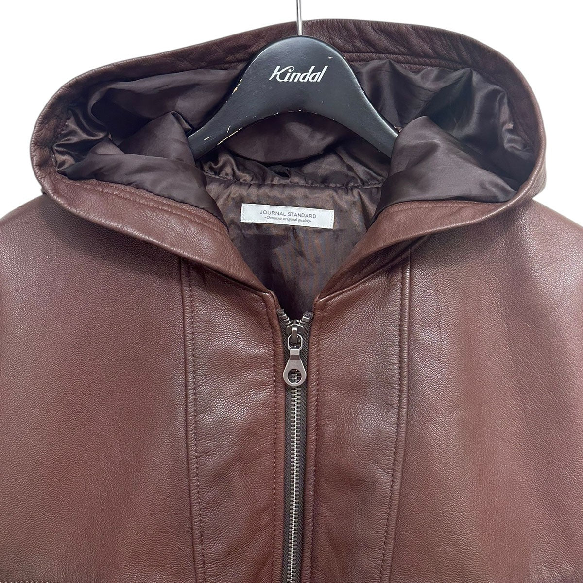 JOURNAL STANDARD 26SSGOAT EDGING ZIP UP HOODIEゴートレザーエイジングジップフーディ ブルゾン26011600207010 古着・中古-3枚目のアイテム画像