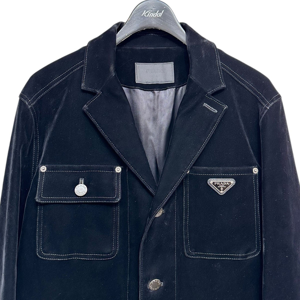PRADA 24SSVelvet Denim Blouson JacketベルベットデニムブルゾンジャケットGEB276 古着・中古-3枚目のアイテム画像
