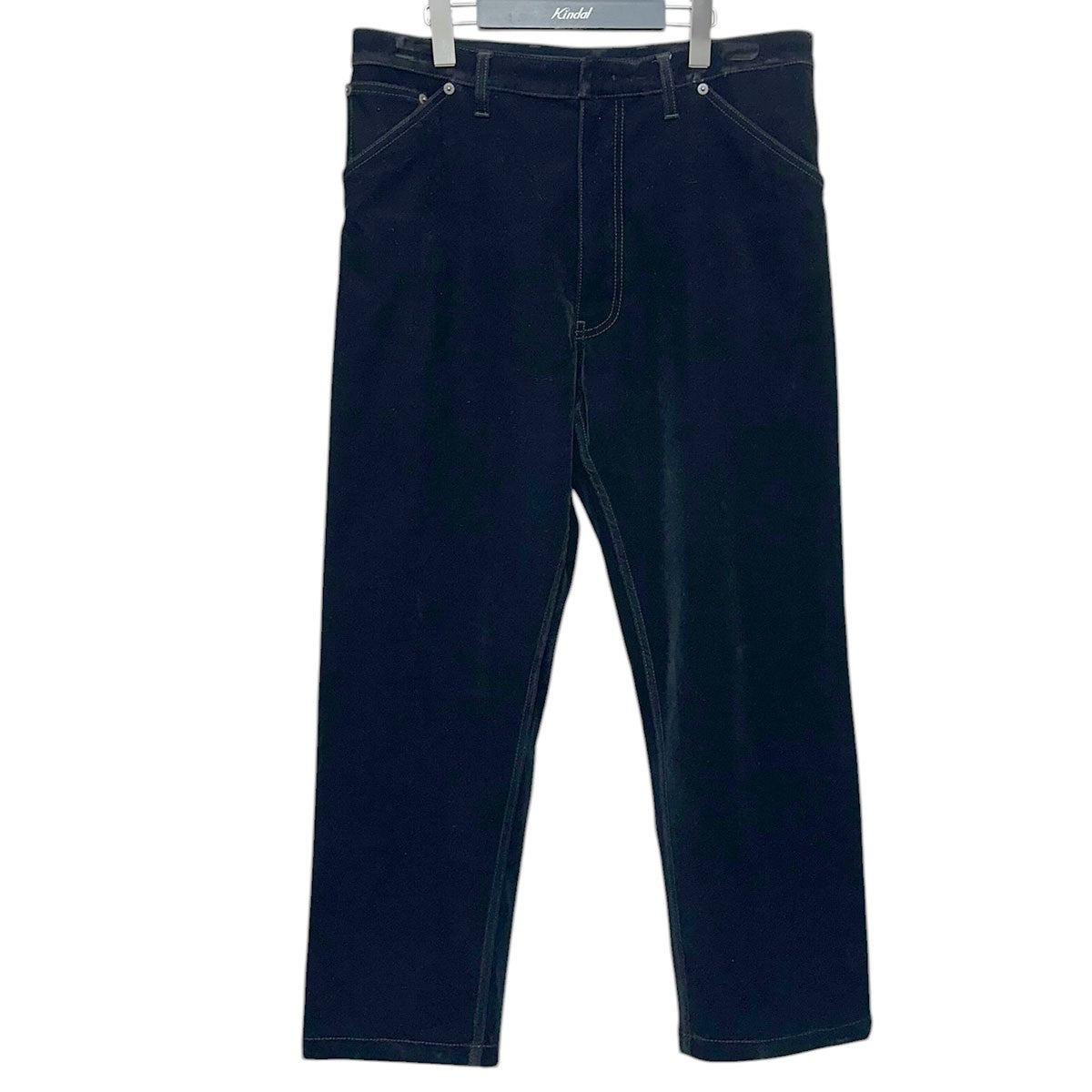 PRADA 24SSBlack Velvet Denim Pantトライアングルロゴ ベルベット ジーンズGEP403 古着・中古-1枚目のアイテム画像