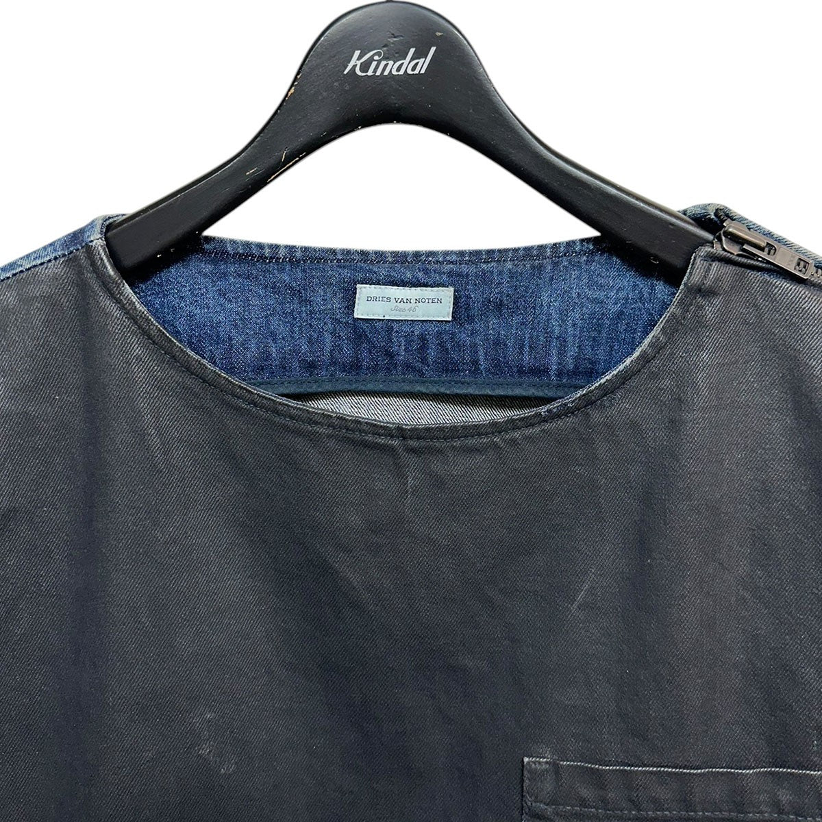 DRIES VAN NOTEN 13AWCOATED DENIM PULLOVERコーティングデニムプルオーバーシャツ 古着・中古-3枚目のアイテム画像