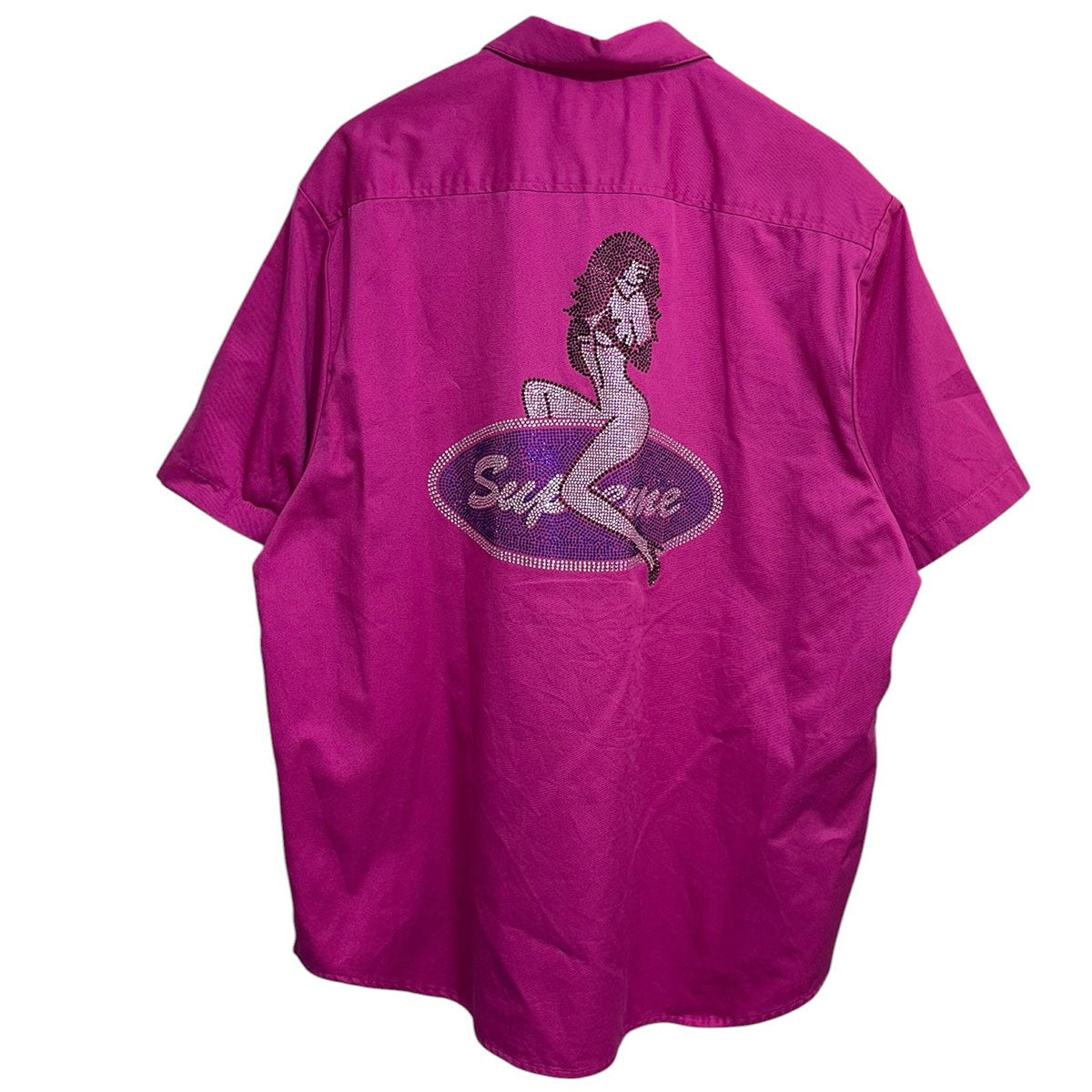 Supreme 25SSRhinestone Pin Up S／S Work Shirtラインストーンピンナップショートスリーブワークシャツ 古着・中古-1枚目のアイテム画像