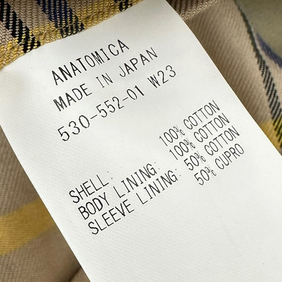 ANATOMICA SINGLE RAGLANシングルラグランステンカラーコート530-552-01 W23 古着・中古-8枚目のアイテム画像