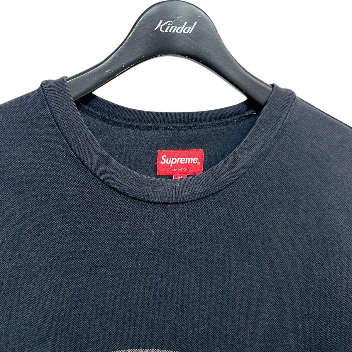 Supreme 18SSShadow Stripe L／S Topシャドーストライプロングスリーブトップ クラシックロゴ鹿の子長袖Tシャツ 古着・中古-3枚目のアイテム画像