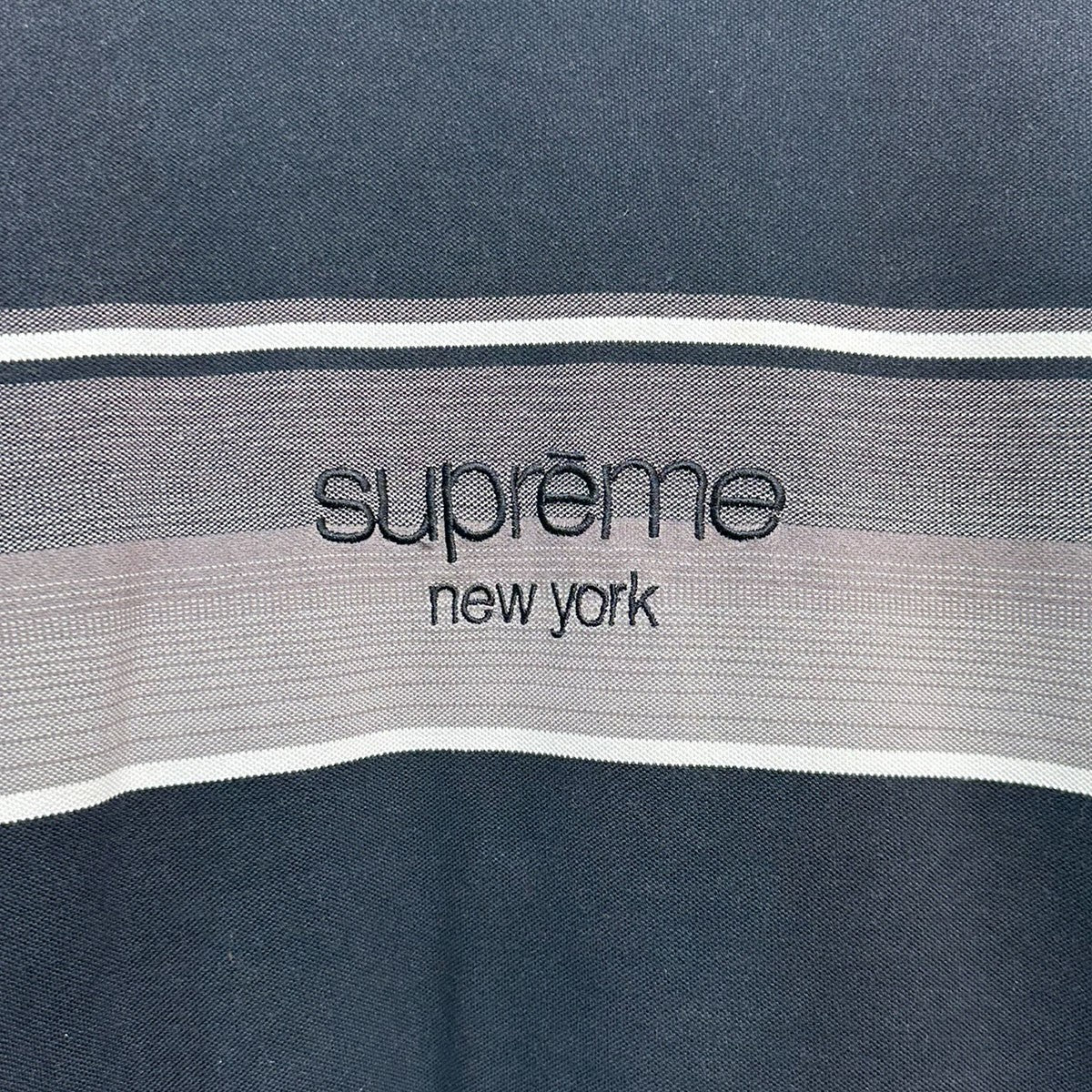 Supreme 18SSShadow Stripe L／S Topシャドーストライプロングスリーブトップ クラシックロゴ鹿の子長袖Tシャツ 古着・中古-4枚目のアイテム画像