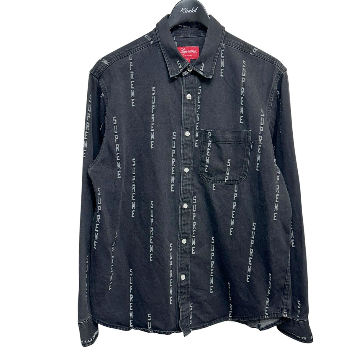 Supreme 20AWLogo Stripe Jacquard Denim Shirtロゴストライプジャガードデニムシャツ 古着・中古-1枚目のアイテム画像