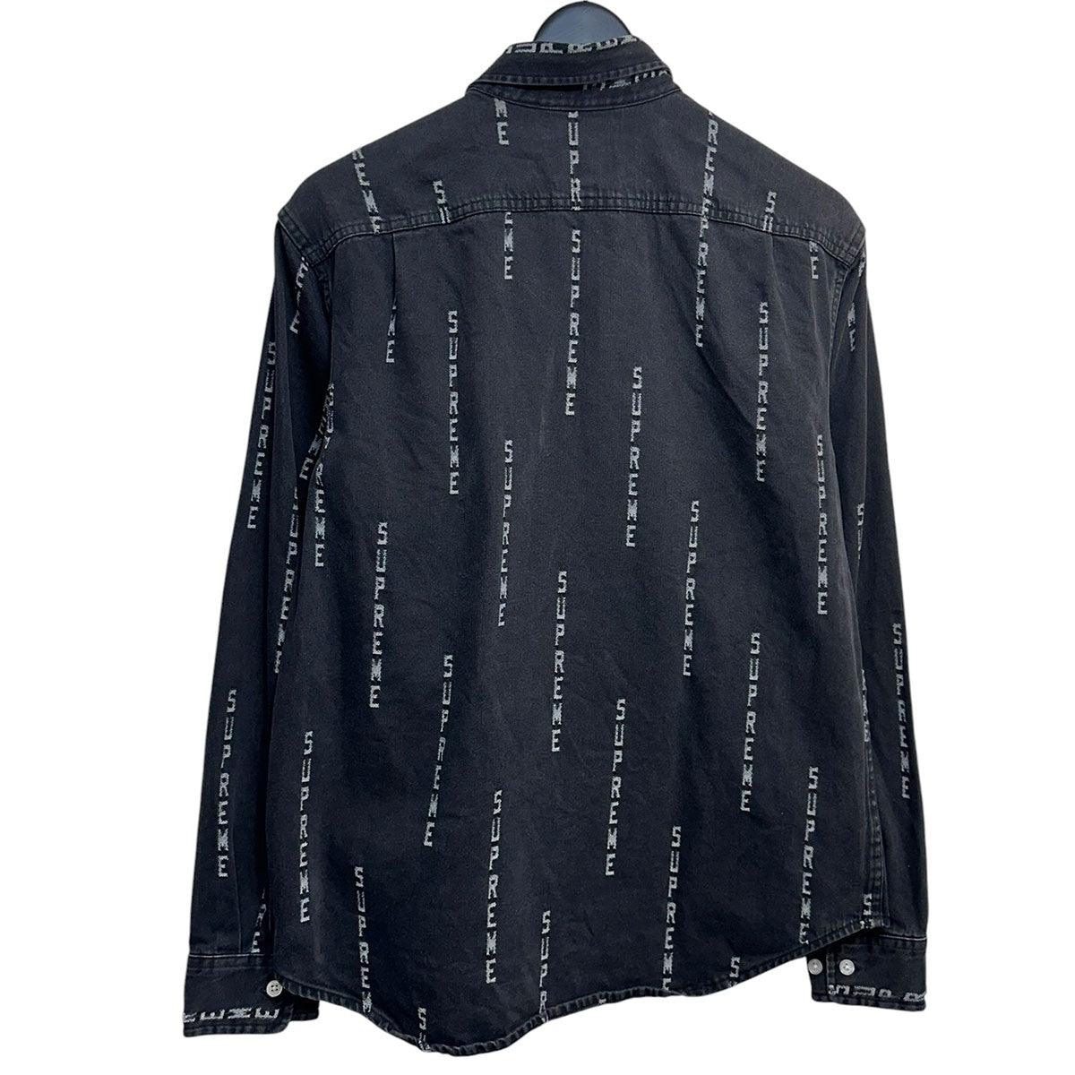 Supreme 20AWLogo Stripe Jacquard Denim Shirtロゴストライプジャガードデニムシャツ 古着・中古-2枚目のアイテム画像