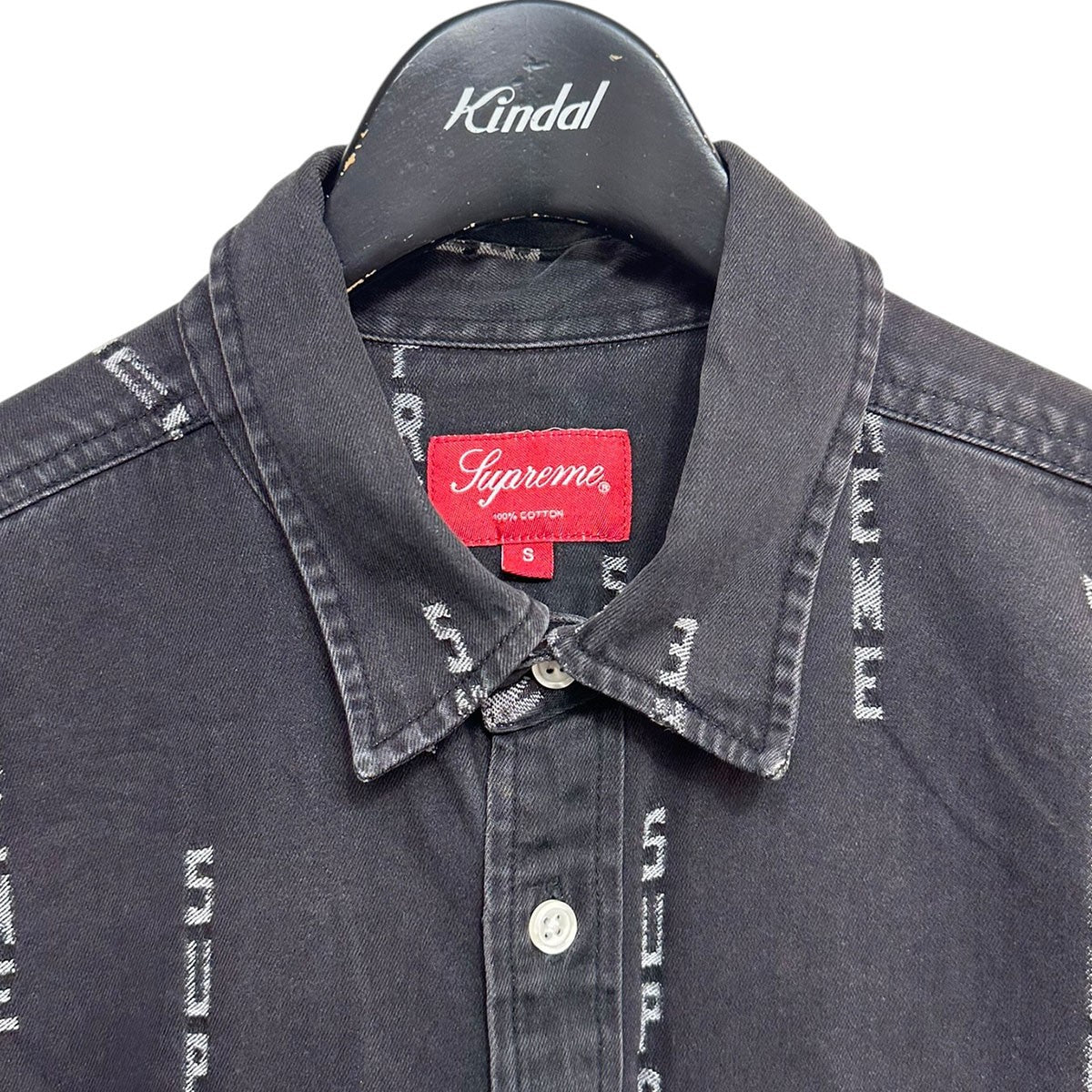 Supreme 20AWLogo Stripe Jacquard Denim Shirtロゴストライプジャガードデニムシャツ 古着・中古-3枚目のアイテム画像