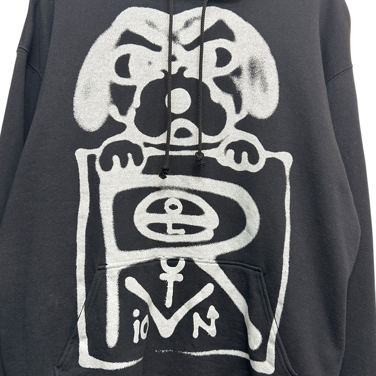 WILDSIDE yohji yamamoto CHITO HoodieダブルネームドッグモチーフプリントプルオーバーフーディーSL-T17-004 古着・中古-4枚目のアイテム画像
