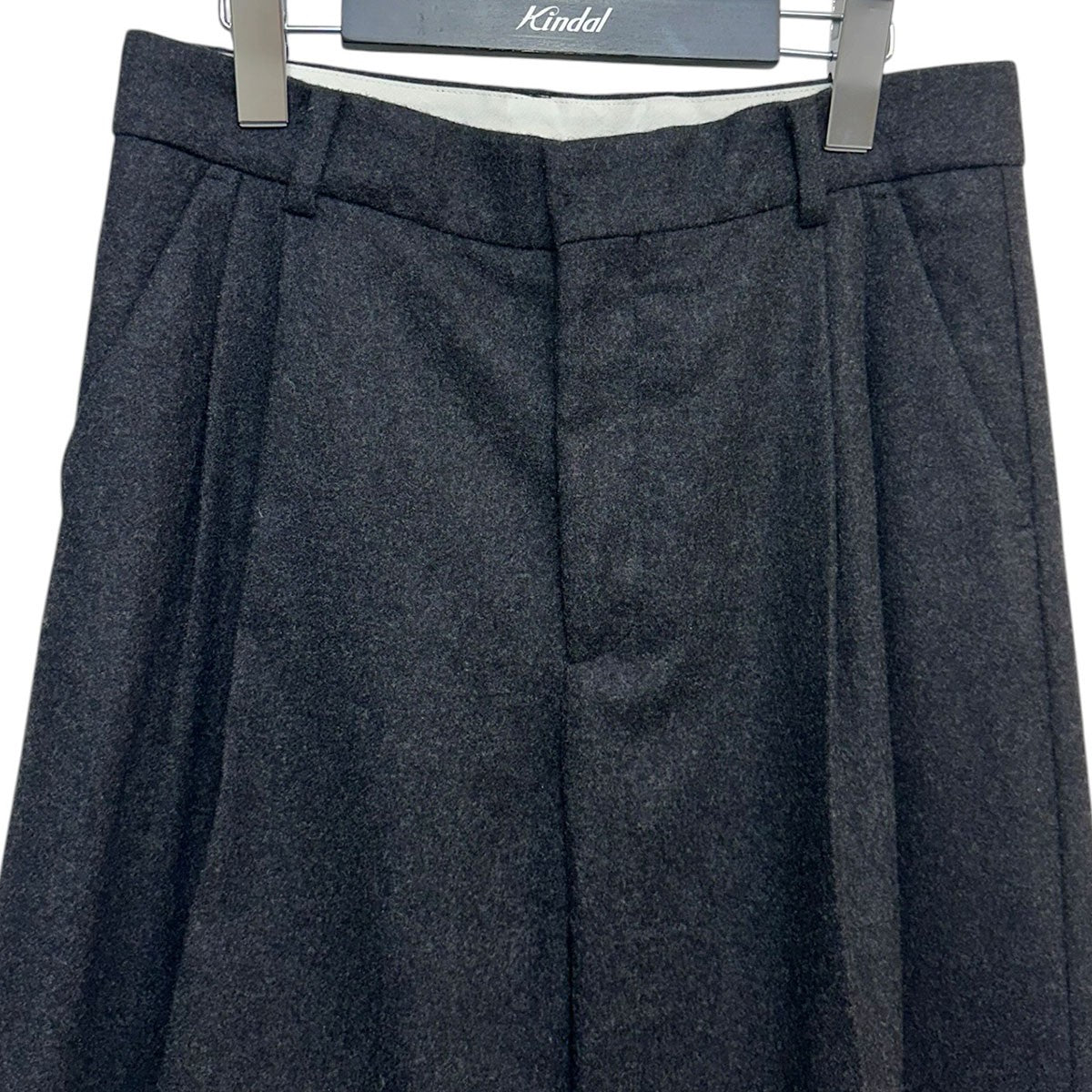WALES BONNER Raga Pleated Trouserウールカシミヤワイドトラウザー 古着・中古-3枚目のアイテム画像