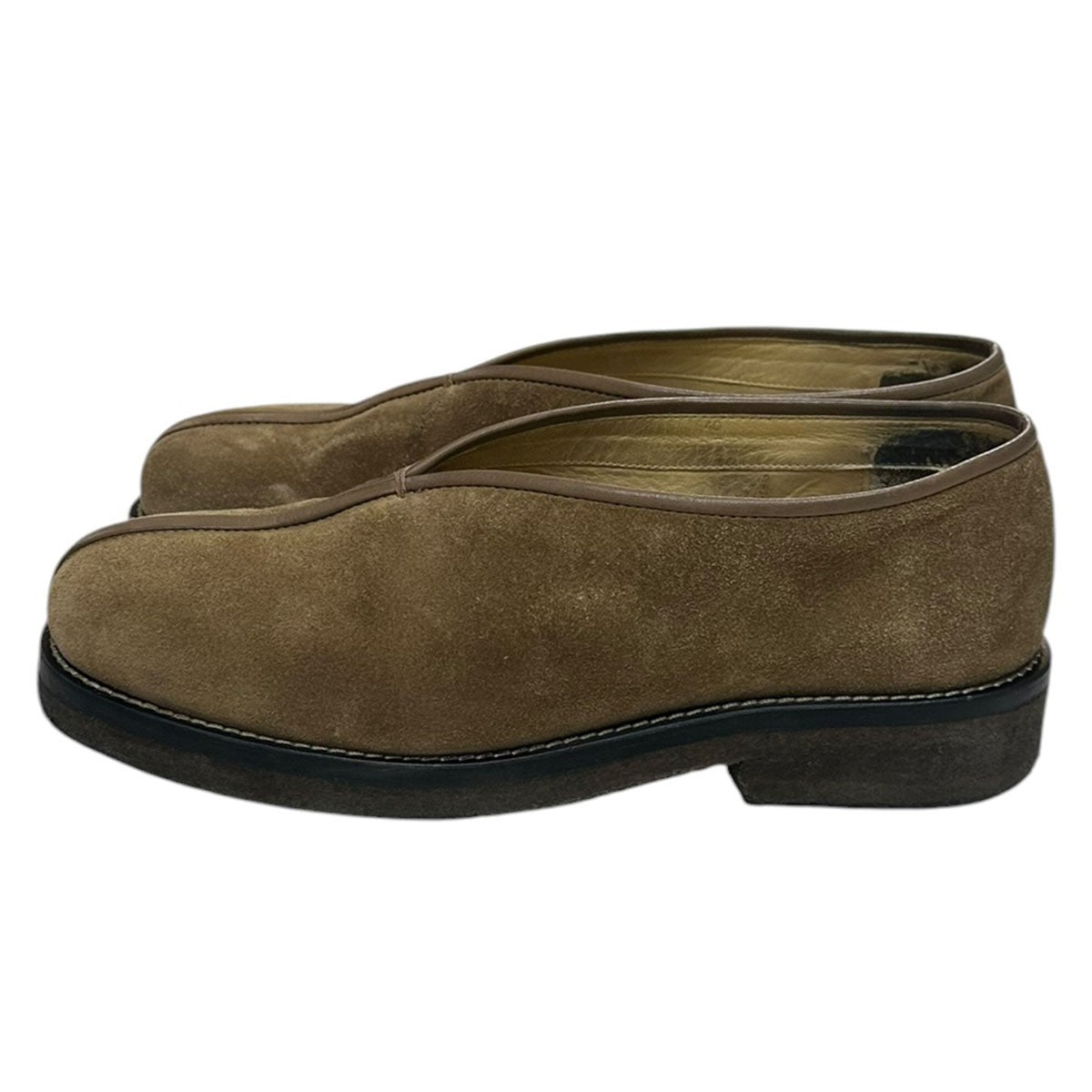 LEMAIRE PIPED CREPE SLIPPERSクレープソールスウェードシューズ 古着・中古-3枚目のアイテム画像