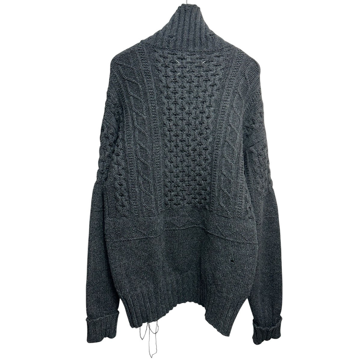 Maison Margiela 18AWデストロイ加工 アラン ケーブル ニット セーターS50GP0108 古着・中古-2枚目のアイテム画像
