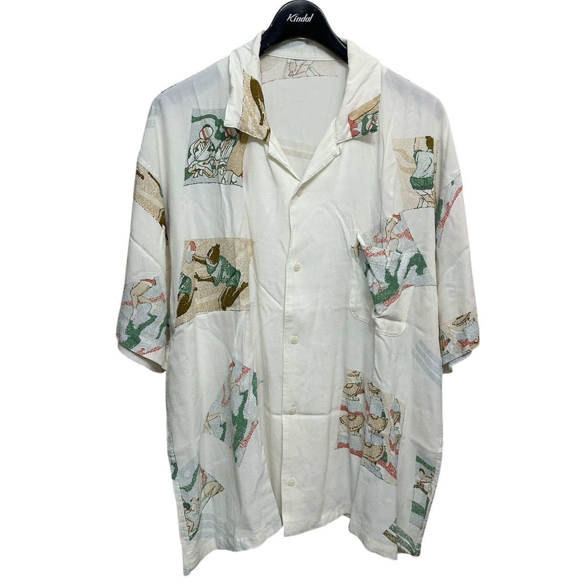 Porter Classic ALOHA SHIRT AWA ODORI with TENUGUI＆UCHIWAアロハシャツ 古着・中古-1枚目のアイテム画像