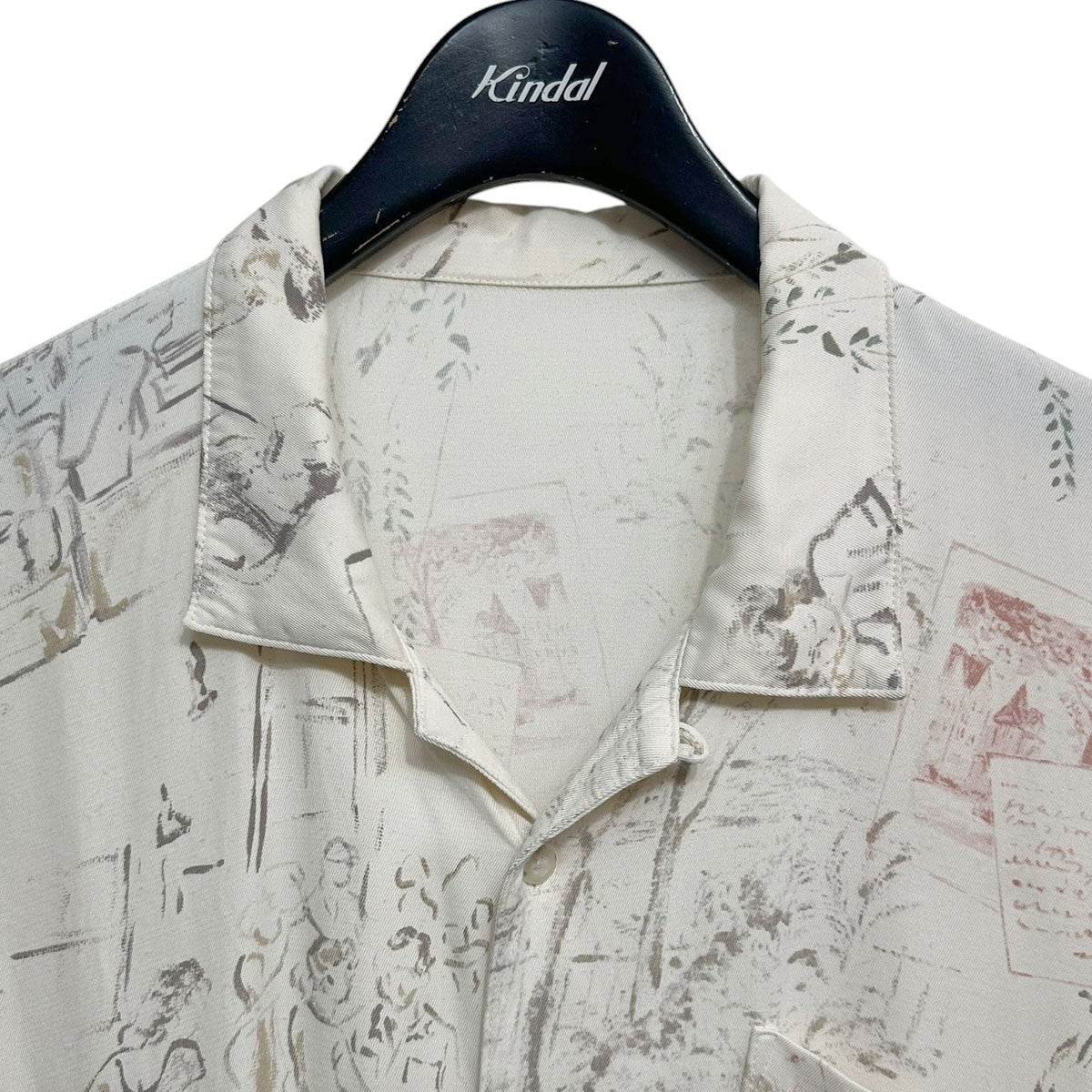 Porter Classic SKETCH BOOK SHIRTプリントレーヨンシャツ 古着・中古-3枚目のアイテム画像