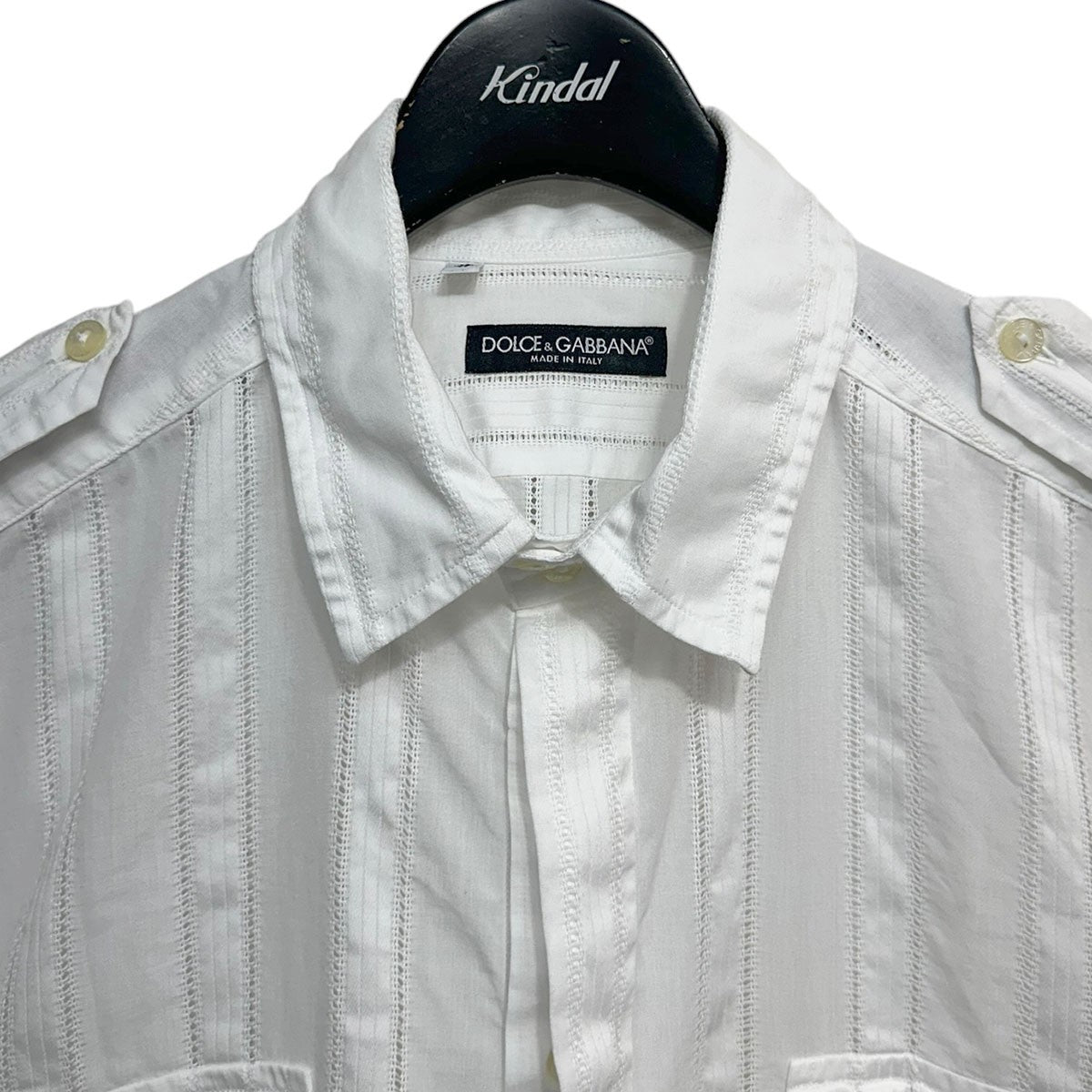 DOLCE ＆ GABBANA レースストライプシャツ 古着・中古-3枚目のアイテム画像