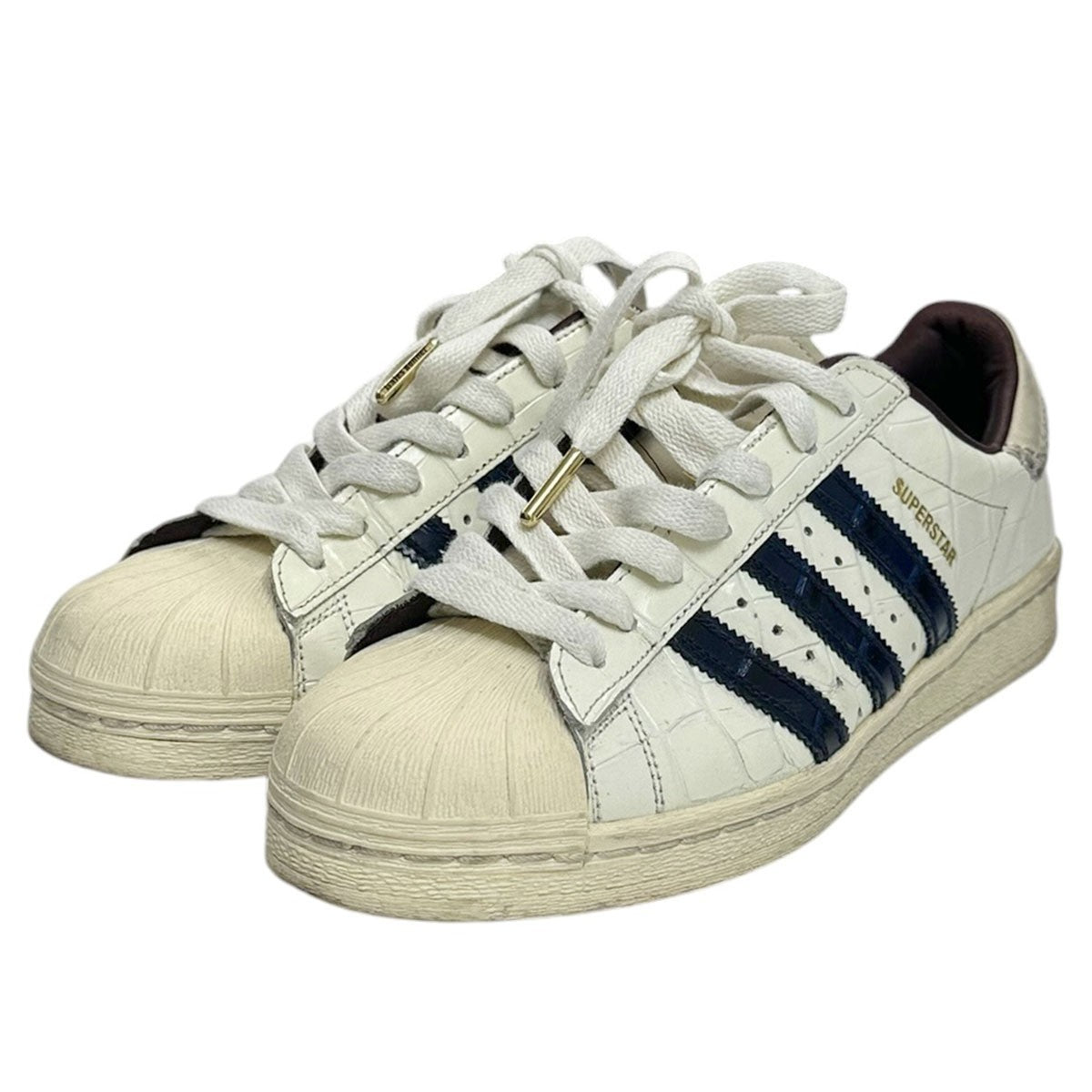adidas×WALES BONNER superstar Wonder White／Collegiate Navy／Night RedダブルネームスーパースタースニーカーJP7161 古着・中古-1枚目のアイテム画像