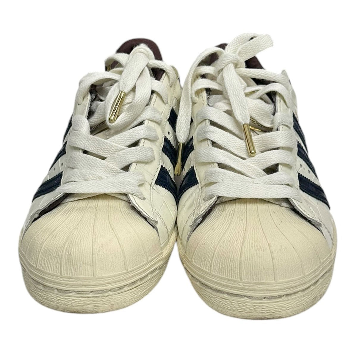 adidas×WALES BONNER superstar Wonder White／Collegiate Navy／Night RedダブルネームスーパースタースニーカーJP7161 古着・中古-2枚目のアイテム画像