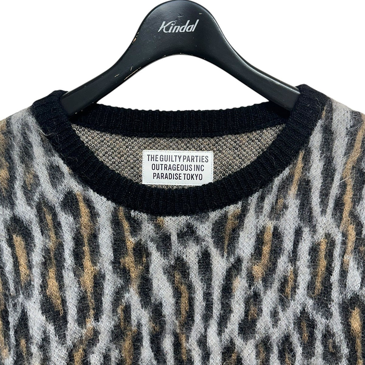 WACKO MARIA LEOPARD MOHAIR KNIT SWEATERレオパードモヘヤニットセーター 古着・中古-3枚目のアイテム画像