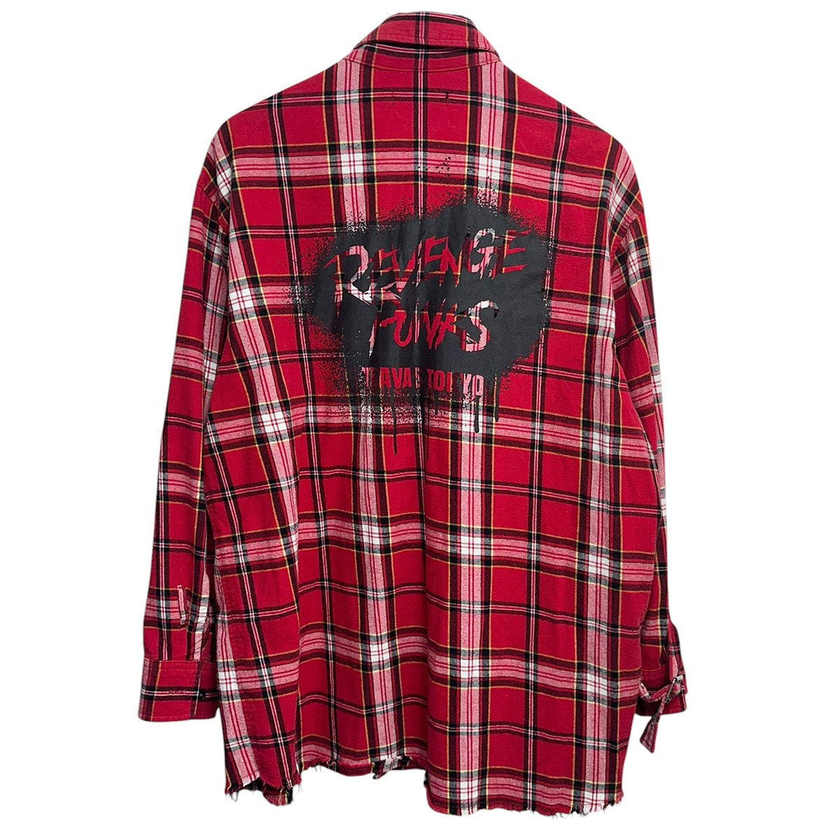 TRAVAS TOKYO REVENGE PUNKS Necktie shirtsネクタイ付きチェックシャツTR23-G02 古着・中古-2枚目のアイテム画像