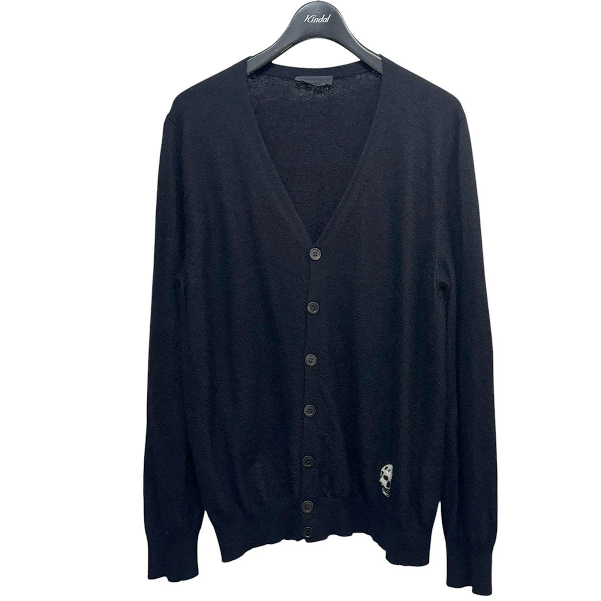 ALEXANDER McQUEEN スカルワンポイントカシミヤカーディガン 古着・中古-1枚目のアイテム画像