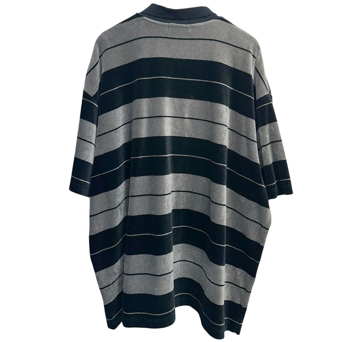 Velour Border S／S Poloオーバーサイズベロアボーダー半袖ポロシャツ