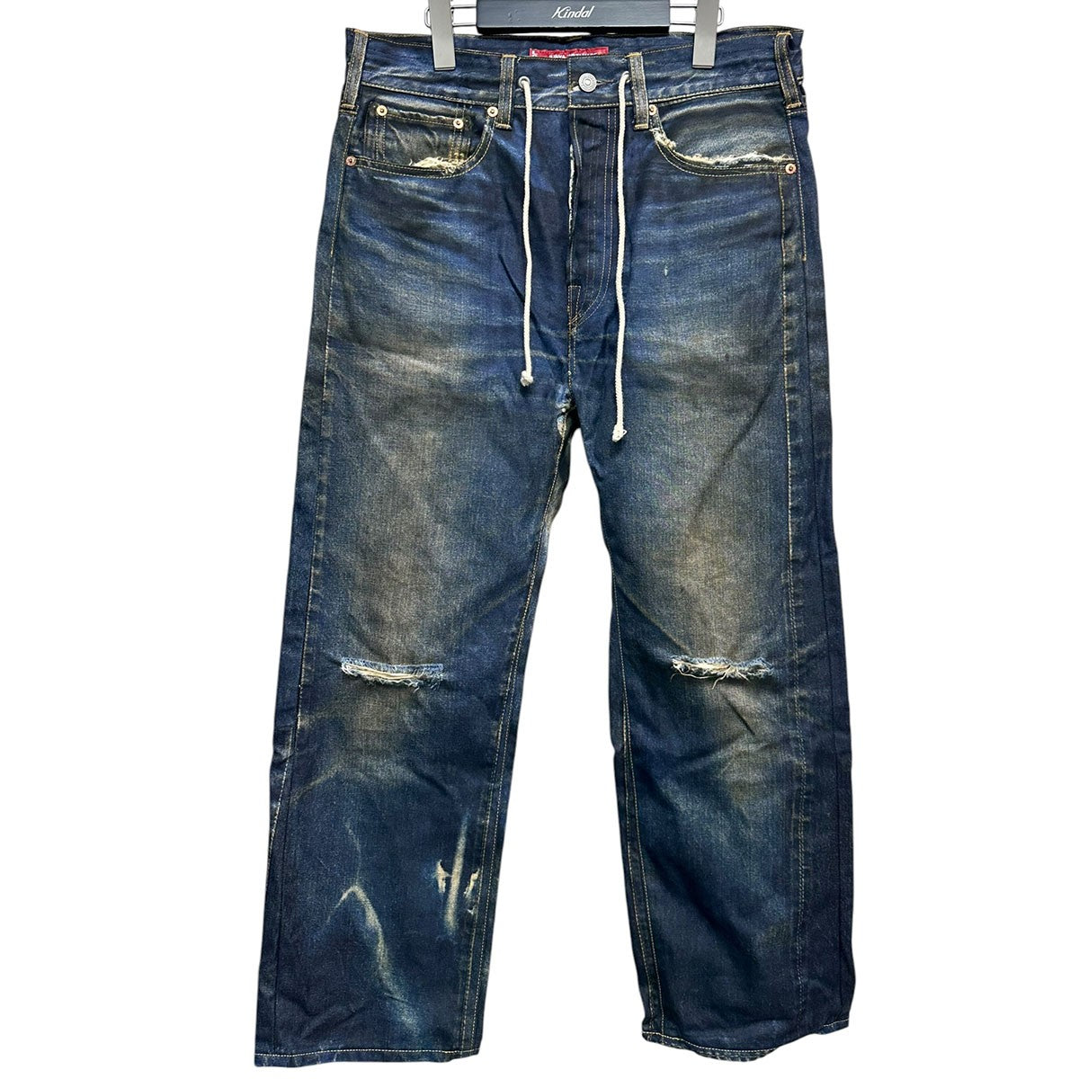 JUNYA WATANABE MAN×LEVI’S×berberjin 綿ツイルプリント Levi’s Wネーム BerBerJin転写デニムパンツWK-P902/AD2022 古着・中古-1枚目のアイテム画像