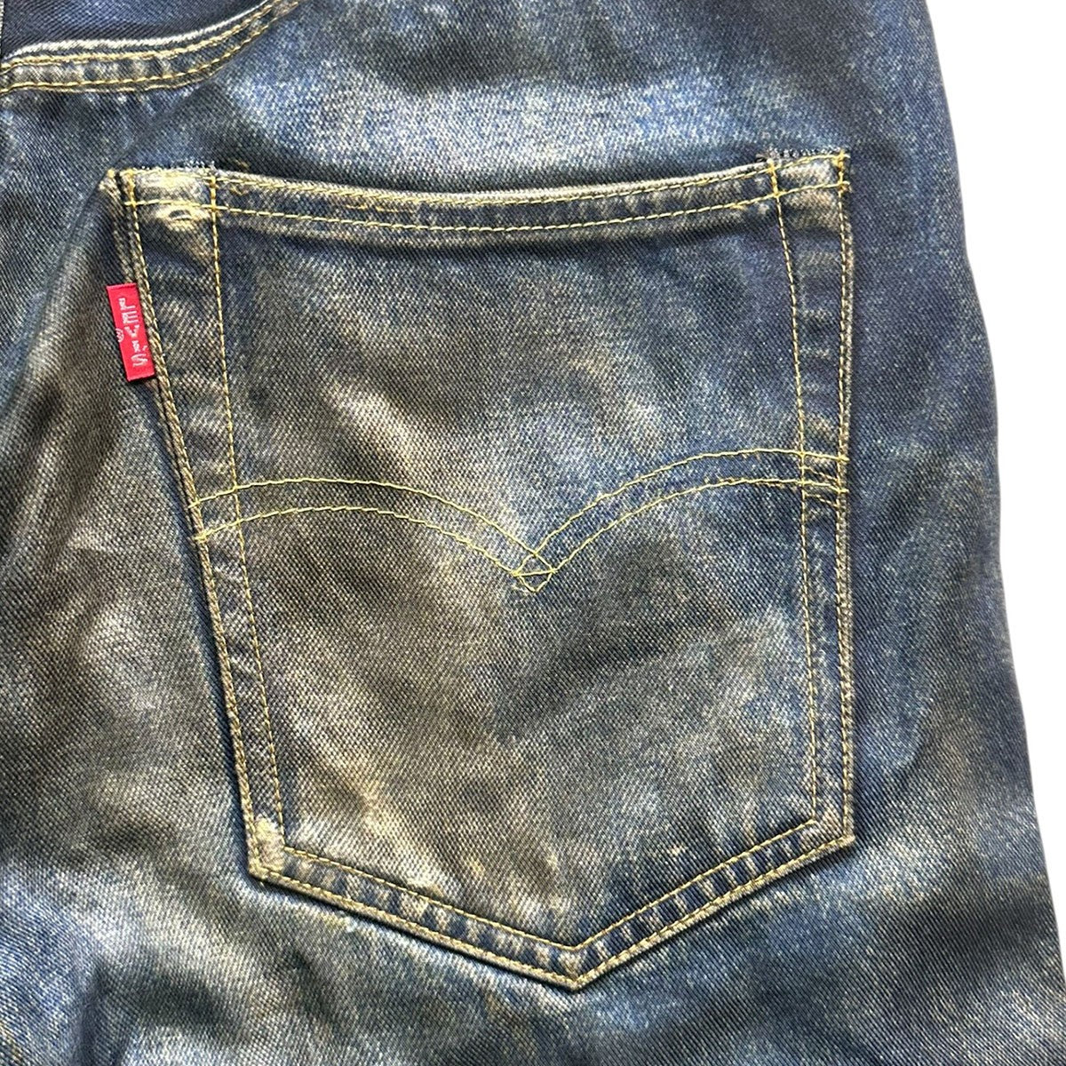 JUNYA WATANABE MAN×LEVI’S×berberjin 綿ツイルプリント Levi’s Wネーム BerBerJin転写デニムパンツWK-P902/AD2022 古着・中古-5枚目のアイテム画像