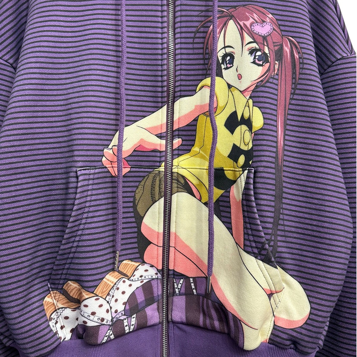 Yumin Ha(ユミン ハ) Y004225 Thin Stripe Hoodie パープル サイズ M